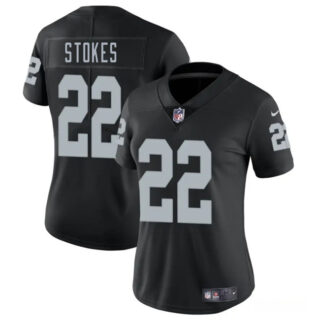 Women's Las Vegas Raiders #22 Eric Stokes Black 2025 Vapor Stitched Jersey(Run Small)