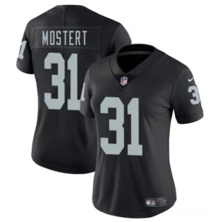Women's Las Vegas Raiders #31 Raheem Mostert Black 2025 Vapor Stitched Jersey(Run Small)