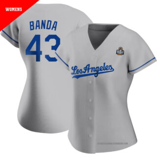 Women's Los Angeles Dodgers #43 Anthony Banda Grey Cool Base Stitched Baseball Jersey