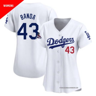 Women's Los Angeles Dodgers #43 Anthony Banda White Cool Base Stitched Baseball Jerseys