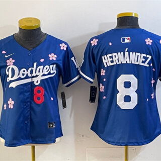 Women's Los Angeles Dodgers #8 Enrique Hernandez Royal 2025 Tokyo Series Limited Stitched Baseball Jersey(Run Small)