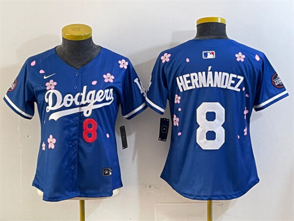 Women's Los Angeles Dodgers #8 Enrique Hernandez Royal 2025 Tokyo Series Limited Stitched Baseball Jersey(Run Small)