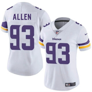 Women's Minnesota Vikings #93 Jonathan Allen White 2025 Vapor Untouchable Limited Stitched Jersey(Run Small)
