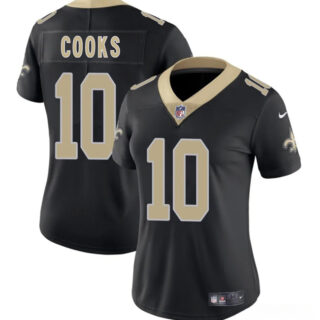 Women's New Orleans Saints #10 Brandin Cooks Black 2025 Vapor Stitched Game Jersey(Run Small)