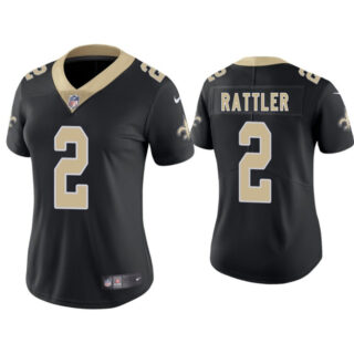 Women's New Orleans Saints #2 Spencer Rattler Black 2025 Vapor Stitched Game Jersey(Run Small)
