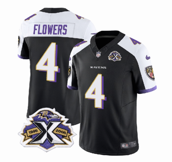 Youth Baltimore Ravens #4 Zay Flowers Black Vapor Limited Football Jersey