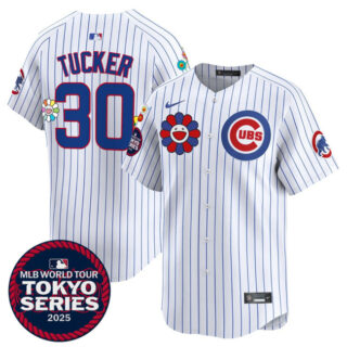 Youth Chicago Cubs #30 Kyle Tucker White 2025 Tokyo Series Limited Stitched Baseball Jersey