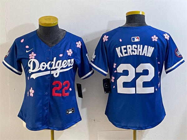 Youth Los Angeles Dodgers #22 Clayton Kershaw Royal 2025 Tokyo Series Limited Stitched Baseball Jersey