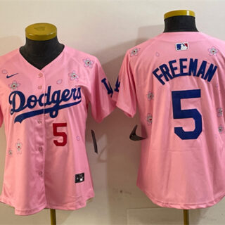 Youth Los Angeles Dodgers #5 Freddie Freeman Pink 2025 Tokyo Series Limited Stitched Baseball Jersey