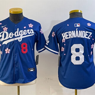 Youth Los Angeles Dodgers #8 Enrique Hernandez Royal 2025 Tokyo Series Limited Stitched Baseball Jersey