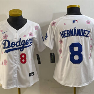 Youth Los Angeles Dodgers #8 Enrique Hernandez White 2025 Tokyo Series Limited Stitched Baseball Jersey