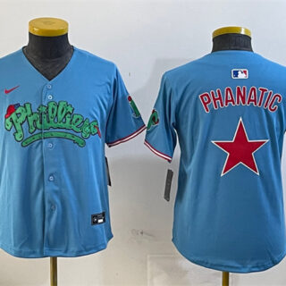 Youth Philadelphia Phillies Light Blue Phanatic Limited Stitched Jersey