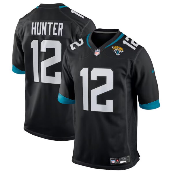 Youth #12 Travis Hunter Black Jacksonville Jaguars 2025 NFL Draft First Round Pick Alternate Game Player Jersey