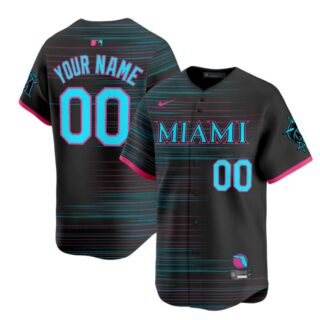 Custom Miami Marlins Jersey 2025 City Connect Vapor Premier Limited - All Stitched