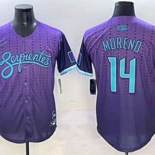 Men's Arizona Diamondbacks #14 Gabriel Moreno Purple 2025 City Connect Limited Stitched Baseball Jersey