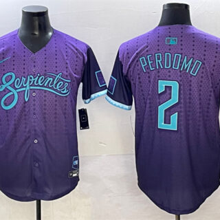 Men's Arizona Diamondbacks #2 Geraldo Perdomo Purple 2025 City Connect Limited Stitched Baseball Jersey