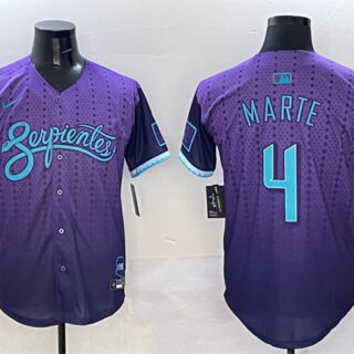 Men's Arizona Diamondbacks #4 Ketel Marte Purple 2025 City Connect Limited Stitched Baseball Jersey