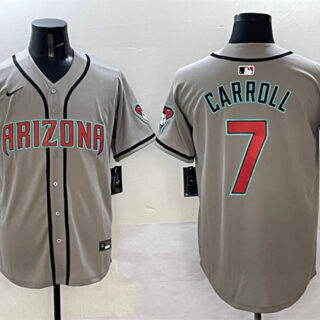 Men's Arizona Diamondbacks #7 Corbin Carroll Gray Limited Stitched Baseball Jersey