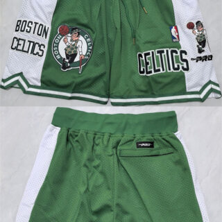 Men's Boston Celtics Green White Shorts (Run Small)