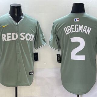 Men's Boston Red Sox #2 Alex Bregman Green 2025 City Connect Limited Stitched Baseball Jersey