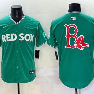 Men's Boston Red Sox Team Big Logo Green 2025 City Connect Limited Stitched Baseball Jersey