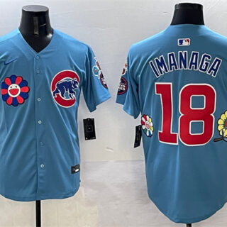 Men's Chicago Cubs #18 Shota Imanaga Blue 2025 Tokyo Series 2nd Alternate Limited Stitched Baseball Jersey