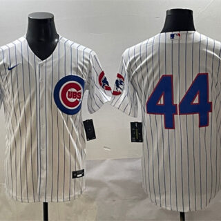 Men's Chicago Cubs #44 Anthony Rizzo White Cool Base Stitched Baseball Jersey