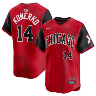 Men's Chicago White Sox #14 Paul Konerko Red Black 2025 City Connect Limited Stitched Baseball Jersey