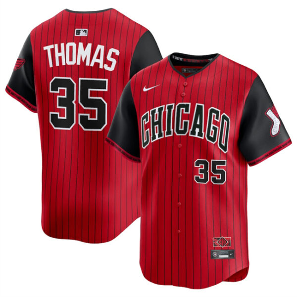 Men's Chicago White Sox #35 Frank Thomas Red Black 2025 City Connect Limited Stitched Baseball Jersey