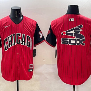 Men's Chicago White Sox Team Big Logo Red Black 2025 City Connect Limited Stitched Baseball Jersey 002