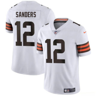 Men's Cleveland Browns #12 Shedeur Sanders White 2025 Draft Vapor Untouchable Limited Stitched Football Jersey