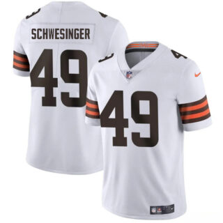 Men's Cleveland Browns #49 Carson Schwesinger White 2025 Draft Vapor Untouchable Limited Stitched Football Jersey