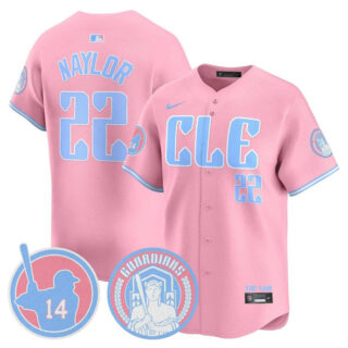 Men's Cleveland Guardians #22 Josh Naylor Bubblegum Pink 2025 Vapor Limited Stitched Baseball Jersey