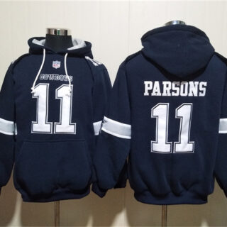 Men's Dallas Cowboys #11 Micah Parsons Navy Ageless Must-Have Lace-Up Pullover Hoodie