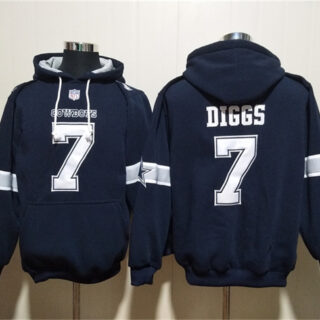 Men's Dallas Cowboys #7 Trevon Diggs Navy Ageless Must-Have Lace-Up Pullover Hoodie