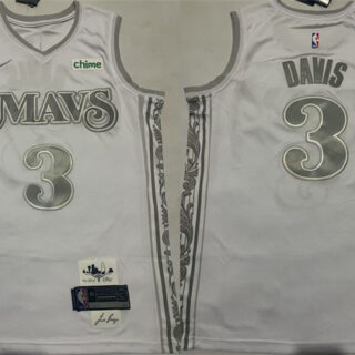 Men's Dallas Mavericks #3 Anthony Davis White 2024 25 City Edition Stitched Basketball Jersey