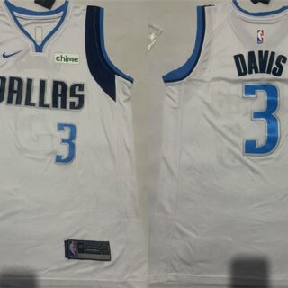 Men's Dallas Mavericks #3 Anthony Davis White 2025 Association Edition Stitched Basketball Jersey