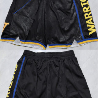 Men's Golden State Warriors Black Shorts(Run Small)