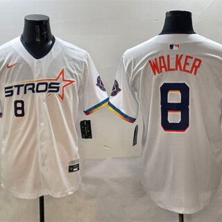 Men's Houston Astros #8 Christian Walker White 2025 City Connect Limited Stitched Baseball Jersey