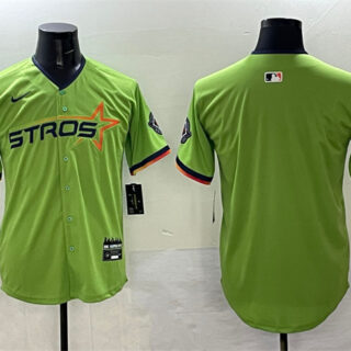 Men's Houston Astros Blank Green 2025 City Connect Limited Stitched Baseball Jersey