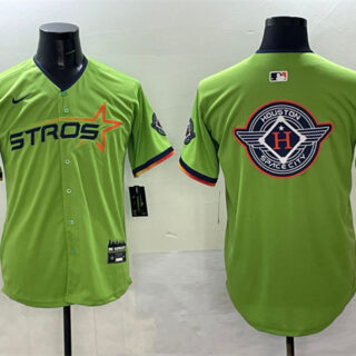 Men's Houston Astros Team Big Logo Green 2025 City Connect Limited Stitched Baseball Jersey