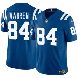 Men's Indianapolis Colts #84 Tyler Warren Blue 2025 Draft F.U.S.E. Vapor Limited Stitched Football Jersey