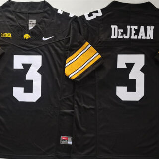 Men's Iowa Hawkeyes #3 Cooper DeJean Black F.U.S.E. Stitched Jersey