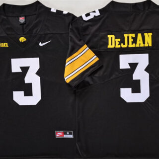 Men's Iowa Hawkeyes #3 Cooper DeJean Black Stitched Jersey