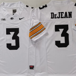 Men's Iowa Hawkeyes #3 Cooper DeJean White F.U.S.E. Stitched Jersey