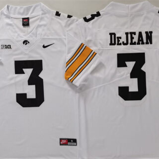 Men's Iowa Hawkeyes #3 Cooper DeJean White Stitched Jersey