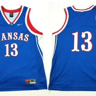 Men's Kansas Jayhawks #13 Jeff Boschee Blue Stitched Basketball Jersey