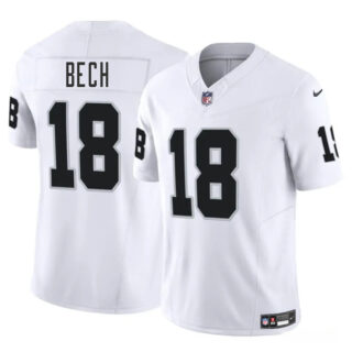 Men's Las Vegas Raiders #18 Jack Bech White 2025 Draft F.U.S.E. Vapor Untouchable Limited Stitched Football Jersey