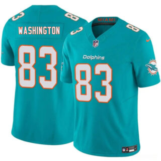 Men's Miami Dolphins #83 Tahj Washington Aqua 2025 F.U.S.E. Vapor Limited Stitched Football Jersey