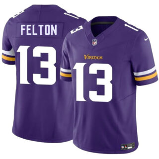 Men's Minnesota Vikings #13 Tai Felton Purple 2025 Draft F.U.S.E. Vapor Untouchable Limited Stitched Jersey
